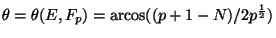 $ \theta = \theta(E,\Bbb F_p) =
{\rm arcos}((p+1-N)/2p^{\frac{1}{2}})$