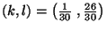 $ (k,l)=\left(\frac{1}{30}~,\frac{26}{30}\right)$