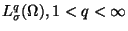 $ L^q_\sigma(\Omega), 1<q<\infty$