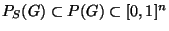 $ P_S(G)\subset P(G)\subset [0,1]^n$