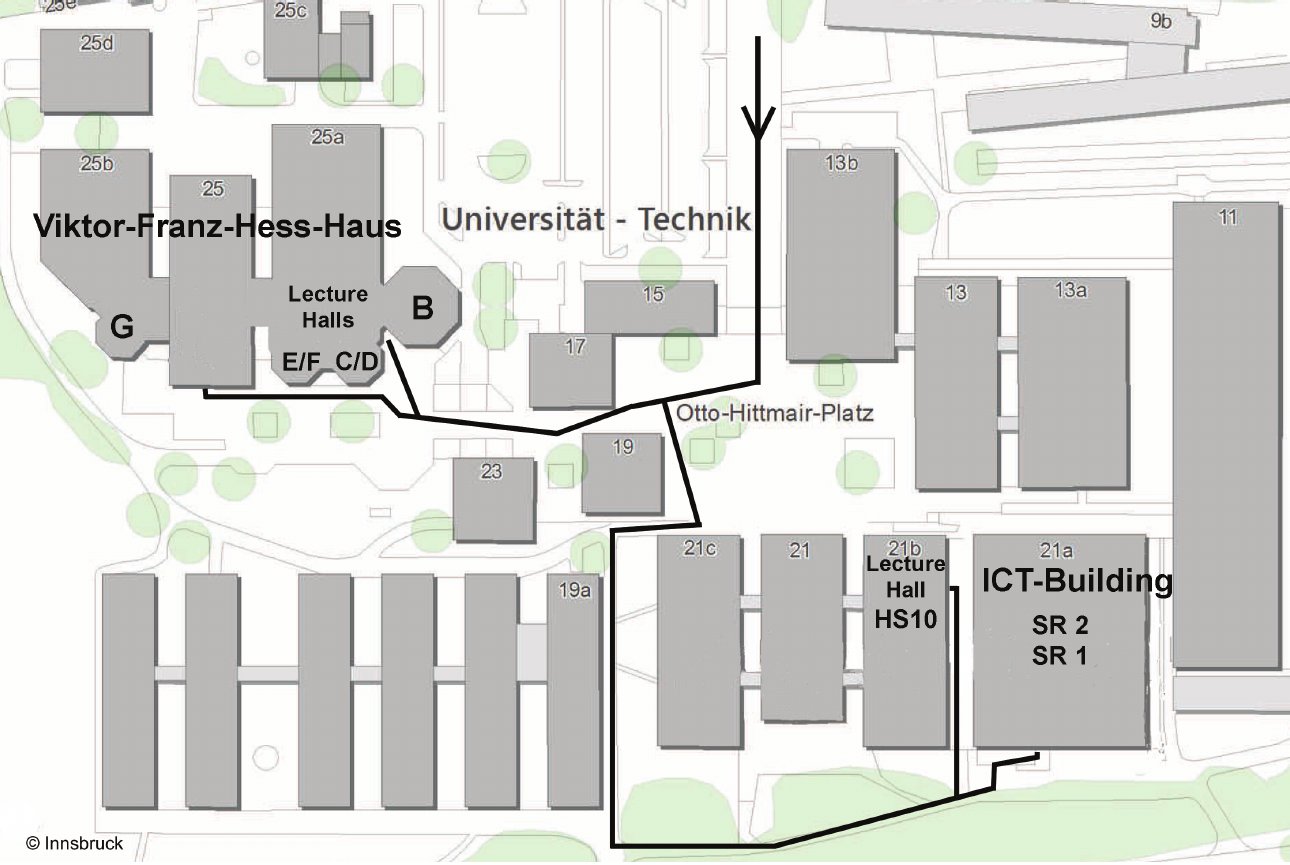 Map with lecture hall infos